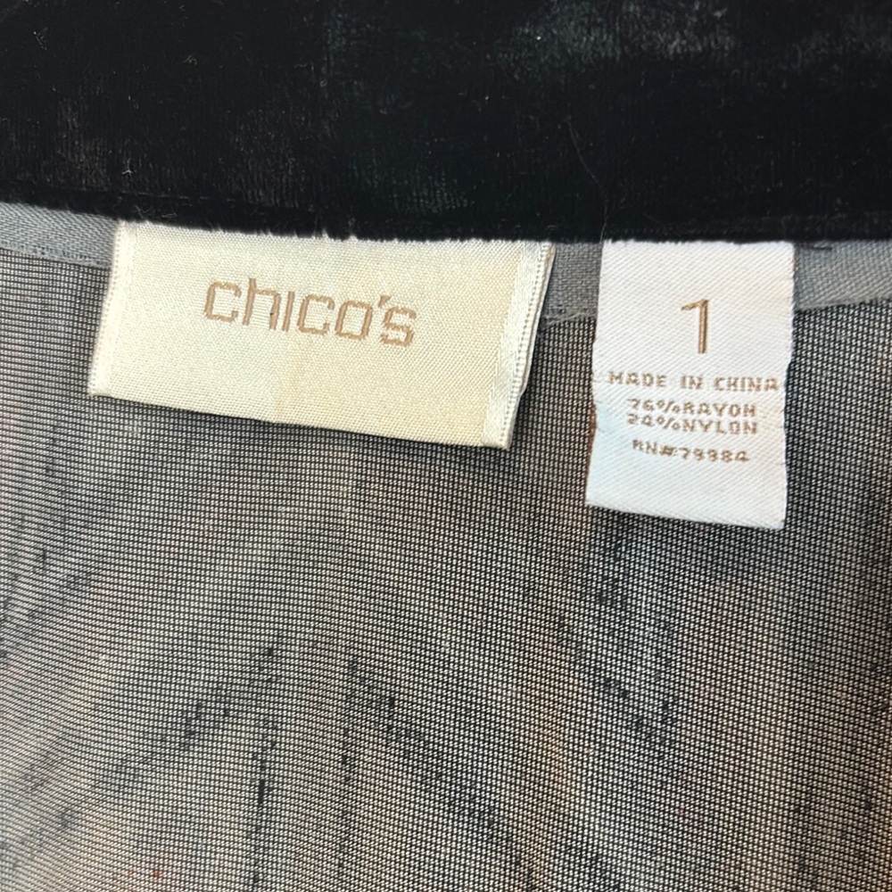 Chico's Multicolor Patterned Velour Open Front Ca… - image 6